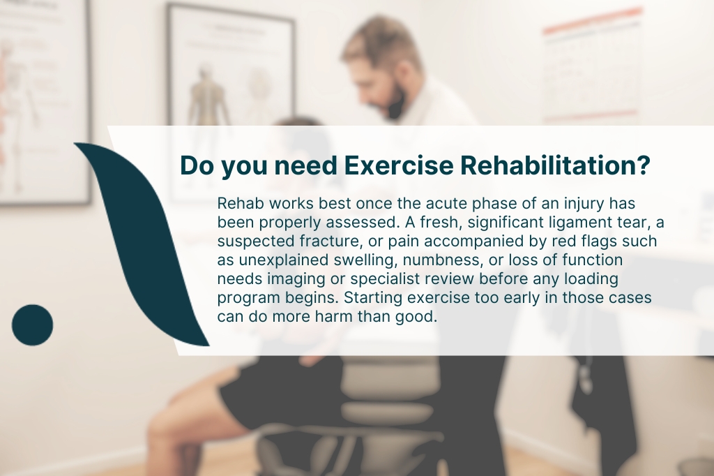 Chiropractor guiding an exercise rehabilitation session at Align Health Co in Mackay