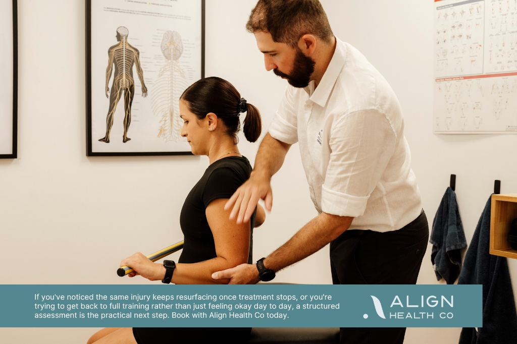 Patient completing an exercise rehabilitation program at Align Health Co in Mackay