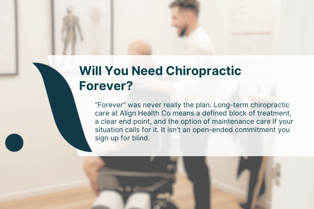 Chiropractor treating a patient at Align Health Co, illustrating long-term chiropractic care in Mackay