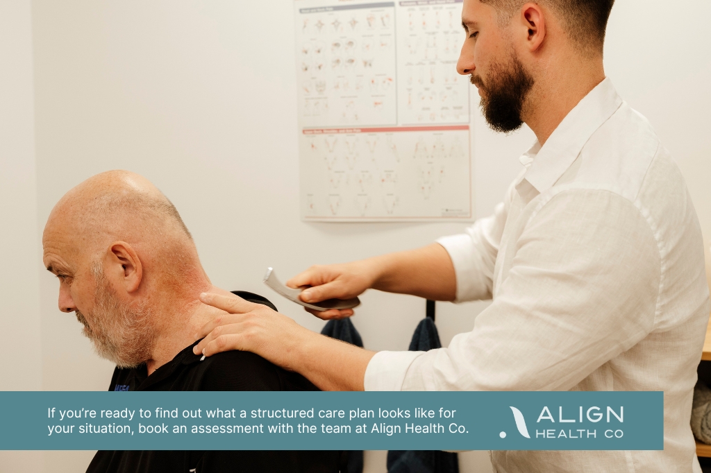 Chiropractor performing a treatment technique at Align Health Co in Mackay